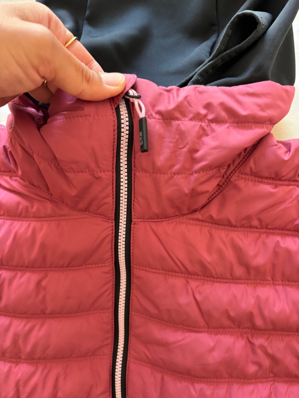 CMP puffer jacket pink black peony Unlimitech women's hybrid jacket quilted - Picture 14 of 16